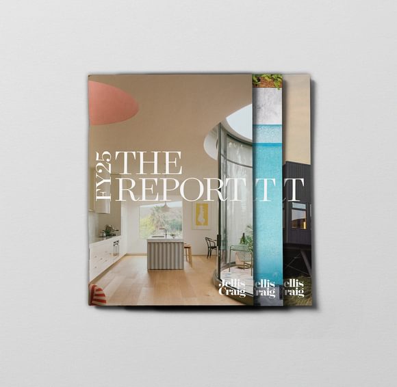 The Report FY25 3 Cover Mockup Light Grey